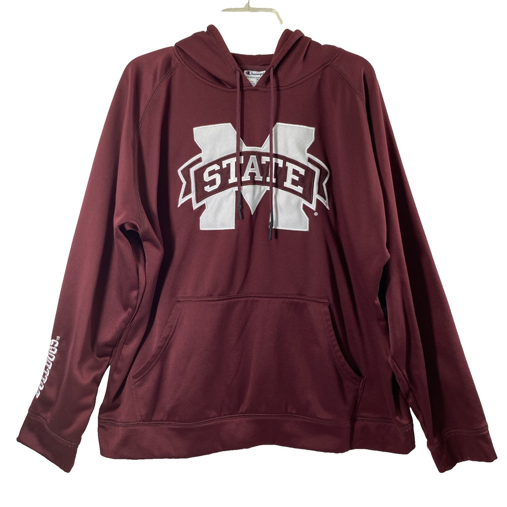 Mississippi State University Hoodie Unisex XL Burgundy Champion College Bulldogs